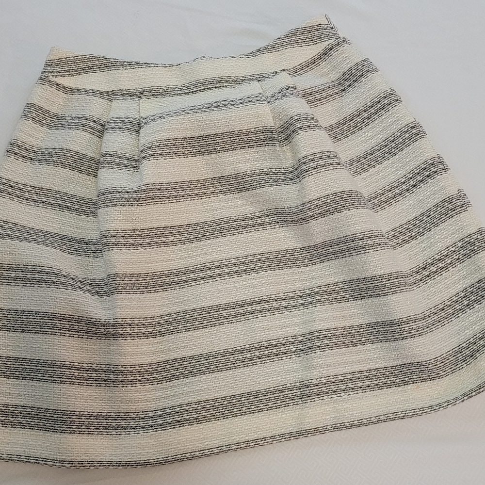 Gianni Bini Gray and Cream Knee-Length A-Line Skirt
